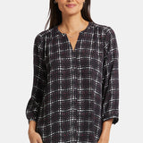 Pintuck Blouse - Lattice Dots