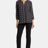 Pintuck Blouse - Lattice Dots
