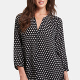 Pintuck Blouse - Pearl Medallion
