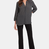Pintuck Blouse - Pearl Medallion