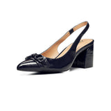 Sanya Slingback Heels - Navy