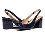 Sanya Slingback Heels - Navy