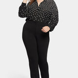 Slim Trouser Pants In Plus Size - Black