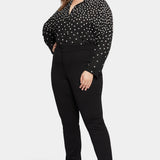 Slim Trouser Pants In Plus Size - Black