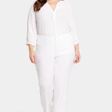 Marilyn Straight Pants In Plus Size - Optic White