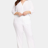 Marilyn Straight Pants In Plus Size - Optic White
