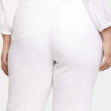 Marilyn Straight Pants In Plus Size - Optic White