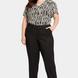 Marilyn Straight Pants In Plus Size - Black