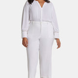 Wide Leg Cargo Capri Pants In Plus Size - Optic White