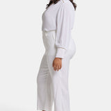 Wide Leg Cargo Capri Pants In Plus Size - Optic White