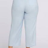 Wide Leg Cargo Capri Pants In Plus Size - Blue Clover