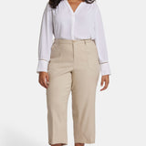 Wide Leg Cargo Capri Pants In Plus Size - Feather