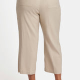 Wide Leg Cargo Capri Pants In Plus Size - Feather