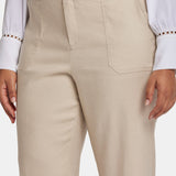 Wide Leg Cargo Capri Pants In Plus Size - Feather