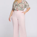 Wide Leg Cargo Capri Pants In Plus Size - Light Lilac