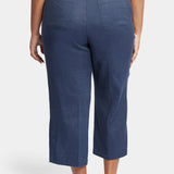 Wide Leg Cargo Capri Pants In Plus Size - Oxford Navy