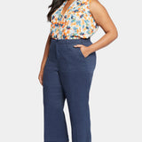 Wide Leg Cargo Capri Pants In Plus Size - Oxford Navy