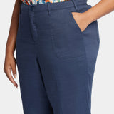 Wide Leg Cargo Capri Pants In Plus Size - Oxford Navy