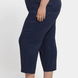 Wide Leg Cargo Capri Pants In Plus Size - Oxford Navy