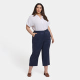 Wide Leg Cargo Capri Pants In Plus Size - Oxford Navy