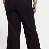 Relaxed Drawstring Pull-On Pants In Plus Size - Black