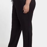 Relaxed Drawstring Pull-On Pants In Plus Size - Black