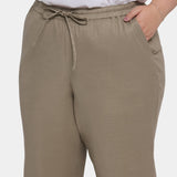 Relaxed Drawstring Pull-On Pants In Plus Size - Saddlewood