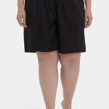 Breezy Bermuda Shorts In Plus Size - Black