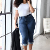 Marilyn Straight Crop Jeans In Plus Size - Sunset Villa