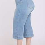 Brigitte Wide Leg Capri Jeans In Plus Size - Mist Springs