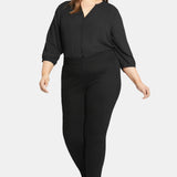 Skinny Ankle Pull-on Jeans In Plus Size - Black