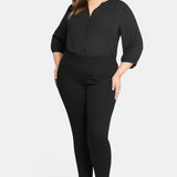 Skinny Ankle Pull-on Jeans In Plus Size - Black