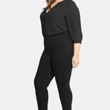 Skinny Ankle Pull-on Jeans In Plus Size - Black