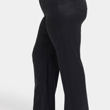 Coated Teresa Wide Leg Jeans In Plus Size - Black Coated