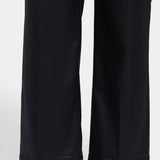 Coated Teresa Wide Leg Jeans In Plus Size - Black Coated