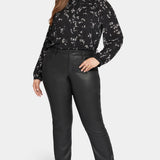 Coated Marilyn Straight Jeans In Plus Size - Black Coated