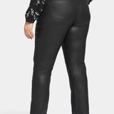 Coated Marilyn Straight Jeans In Plus Size - Black Coated