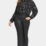 Coated Marilyn Straight Jeans In Plus Size - Black Coated