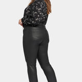 Coated Marilyn Straight Jeans In Plus Size - Black Coated