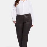 Coated Marilyn Straight Jeans In Plus Size - Cordovan Coated