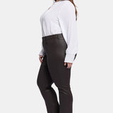 Coated Marilyn Straight Jeans In Plus Size - Cordovan Coated