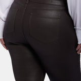 Coated Marilyn Straight Jeans In Plus Size - Cordovan Coated