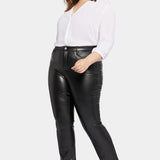 Faux Leather Marilyn Straight Pants In Plus Size - Black