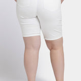 Briella 11 Inch Denim Shorts In Plus Size - Optic White