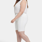 Briella 11 Inch Denim Shorts In Plus Size - Optic White