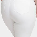 Briella 11 Inch Denim Shorts In Plus Size - Optic White