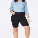 Briella 11 Inch Denim Shorts In Plus Size - Black