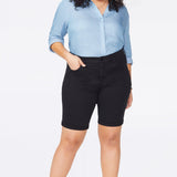 Briella 11 Inch Denim Shorts In Plus Size - Black
