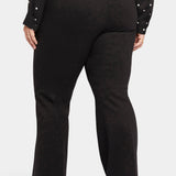 Pull-On Flared Trouser Pants In Plus Size - Black