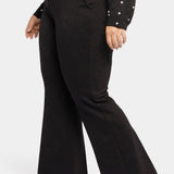 Pull-On Flared Trouser Pants In Plus Size - Black